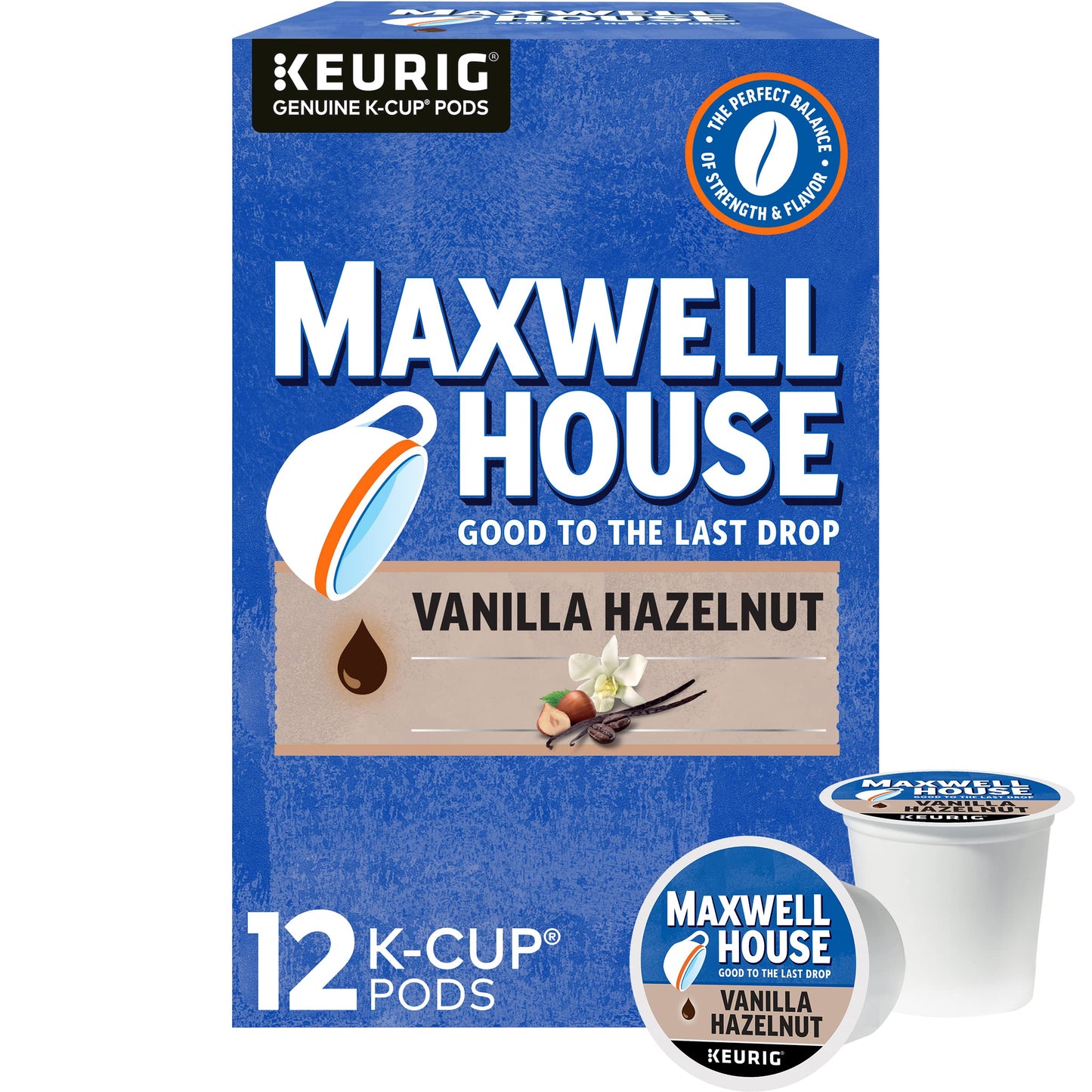 Maxwell House Vanilla Hazelnut Medium Roast K-Cup Coffee Pods (12 Count)