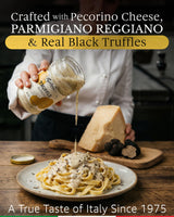 TartufLanghe Black Truffle Alfredo Sauce - Creamy Pasta Sauce with Parmigiano Reggiano, Pecorino Romano DOP Cheese, and Summer Black Truffle