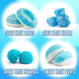 Blue Candy Mix | 1-Pound Bag | Blue Raspberry Candy | Sweet & Sour Gummies for Gender Reveal | Baby Shower Party Favors for Boy | Gummi Bears