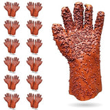 ABC PACK & SUPPLY Natural Rubber Coated PVC Gloves, Men's Size. Pack of 24 (12 Pairs) Dark Red Waterproof Work Gloves with a Rocky Finish. Heavy-Duty