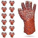 ABC PACK & SUPPLY Natural Rubber Coated PVC Gloves, Men's Size. Pack of 24 (12 Pairs) Dark Red Waterproof Work Gloves with a Rocky Finish. Heavy-Duty
