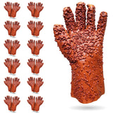 ABC PACK & SUPPLY Natural Rubber Coated PVC Gloves, Men's Size. Pack of 24 (12 Pairs) Dark Red Waterproof Work Gloves with a Rocky Finish. Heavy-Duty