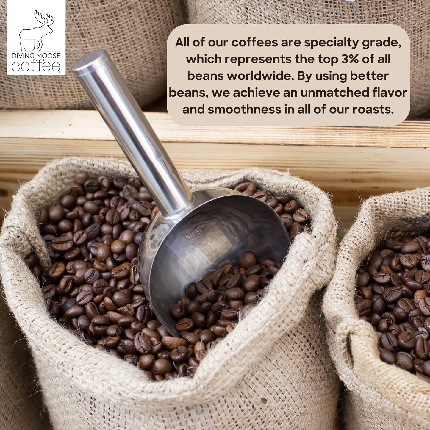 Diving Moose Coffee - The Rhinoceros Sumatra Gayo USDA Organic Medium Dark Roast (16oz / 1 LB) - Bakers Chocolate Raspberry Specialty Grade 100%