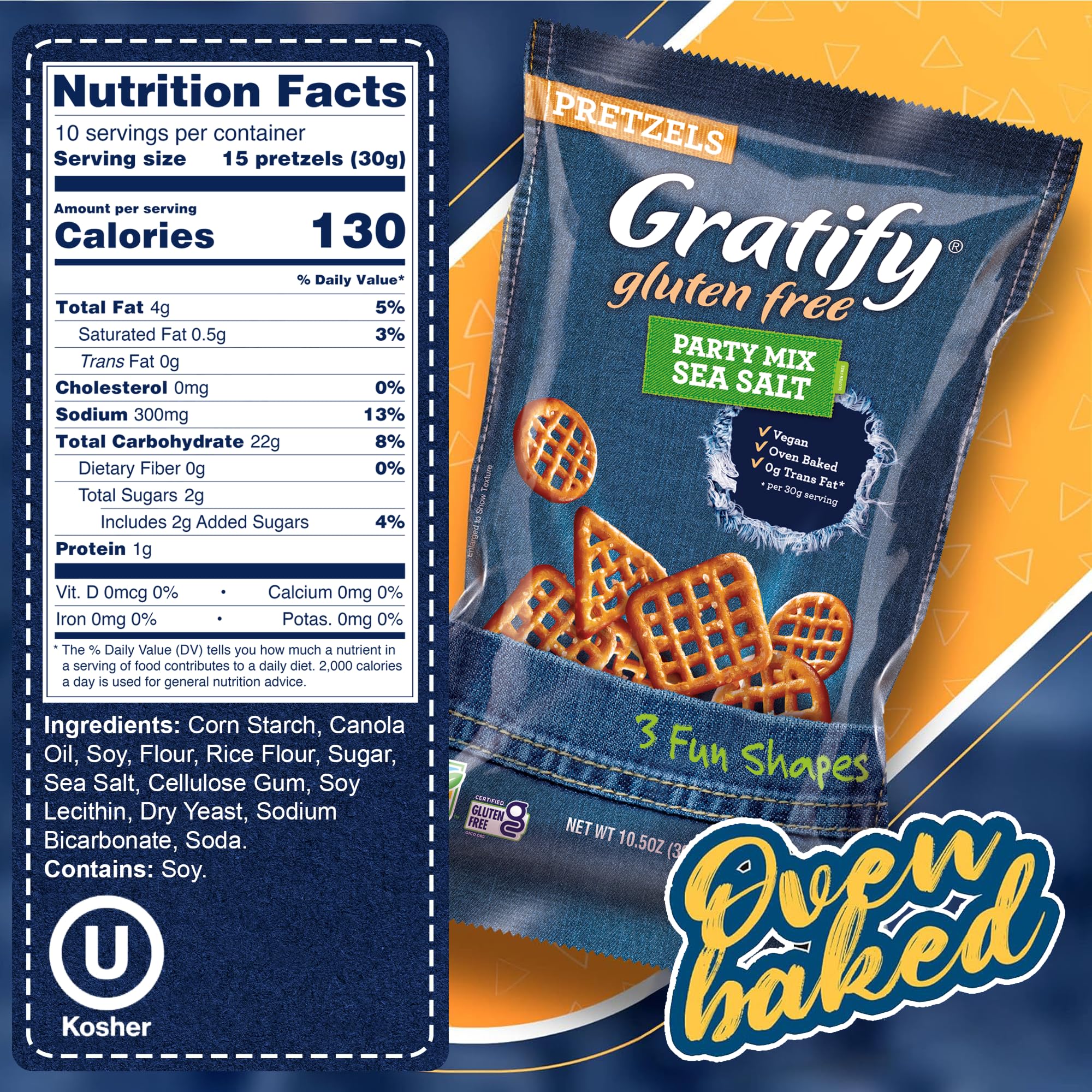 Osem Gratify Gluten Free Pretzels - GF Pretzel Snack Bags, Gluten-Free Mix for Adults & Kids, Hummus Dip, Individual Packs, Vegan Friendly, Kosher