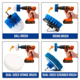 RevoClean 4 Piece Scrub Brush Power Drill Attachments-All Purpose Time Saving Kit-Perfect for Cleaning Grout, Tile, Counter, Shower, Grill, Floor