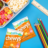 YumEarth Organic Chewys Fruit Flavored Candy Chews - Allergy Friendly, Gluten Free, Non-GMO, Vegan, No Artificial Dyes - Assorted Flavors 35ct Bulk