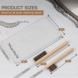 Horsehair Detail Brush Set 2pcs Silver Cleaning Brushes & Polish Cloth Perfect for Detailing, Polish Work, Fine and Heirloom Silverware Plateware