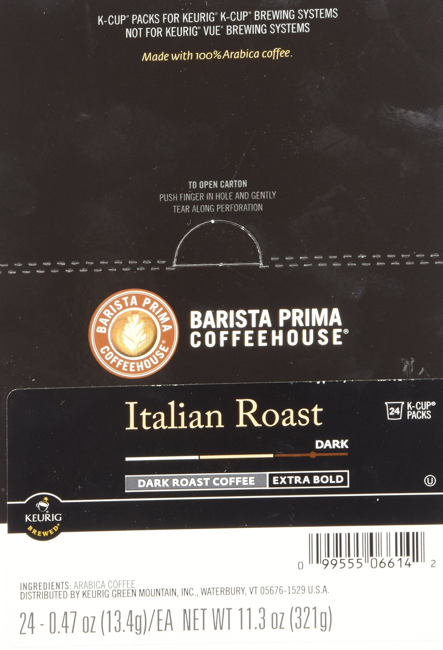 Barista Prima Coffeehouse, Italian Dark Roast K-Cup Portion Pack for Keurig Brewers, 24- Count