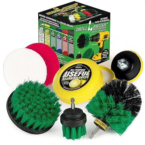 Electric Spin Scrubber Kitchen Cleaning Set with Multi-Purpose Cleaner Paste - Lemon Lime Scented, Stainless Steel Appliance, Oven, Stove Top