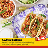 Glad Square Disposable Paper Plates for All Occasions | Soak Proof, Cut Proof, Microwaveable Heavy Duty Disposable Plates | 8.5" Diameter, 50 Count
