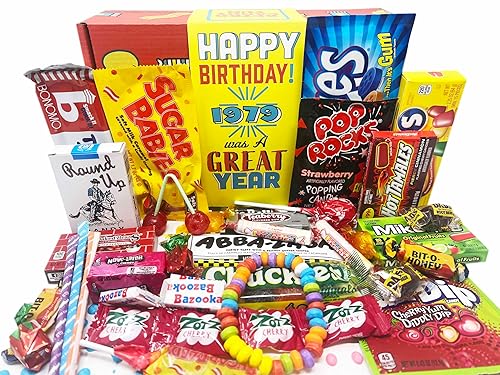 RETRO CANDY YUM ~ 1979 47th Birthday Ideas - Gift Box of Nostalgic Candy Assortment from Childhood - Birthday Gifts for 47 Year Old Men and Women Born