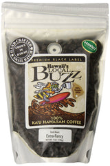 Hawaii's Local Buzz Premium Black Label Extra Fancy, Dark Roast Whole Bean, 7 Ounce