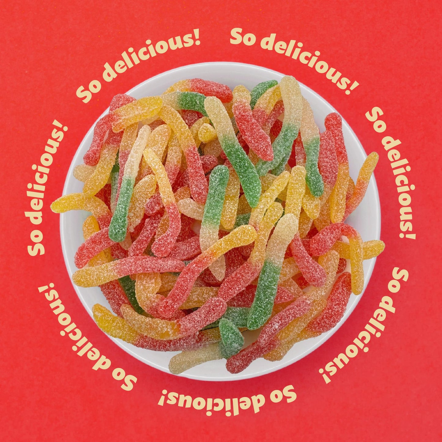 Sour Gummy Worms Candy | 2-Pound Bag | Assorted Fruit Flavored Chewy Candy | Bulk Sour Gummies for Snacking, Party Favors, Goodie Bags, and Dessert