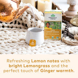Organic India Tulsi Lemon Ginger Tea Bags - Herbal Tea, Stress Relieving & Reviving, Immune Support, Aids Digestion, Vegan, USDA Certified Organic