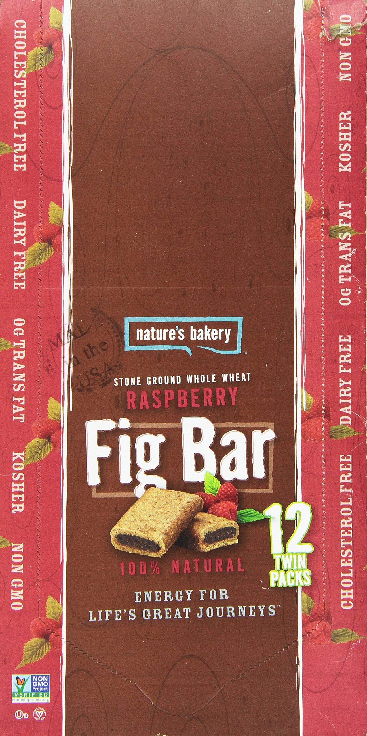 Nature's Bakery Whole Wheat Fig Bar, Raspberry, 2 Ounce (Pack of 12)