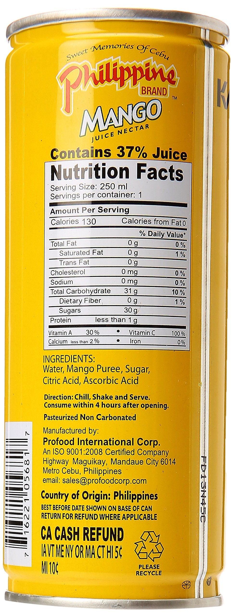 Mango Juice Nectar - 8.4fl Oz (Pack of 6)