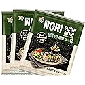 Kimnori Organic Roasted Seaweed Sushi Nori Sheets (30 Sheets, 3-Pack) - Professional Grade Full Size Nori for Sushi & Kimbap - California Crafted