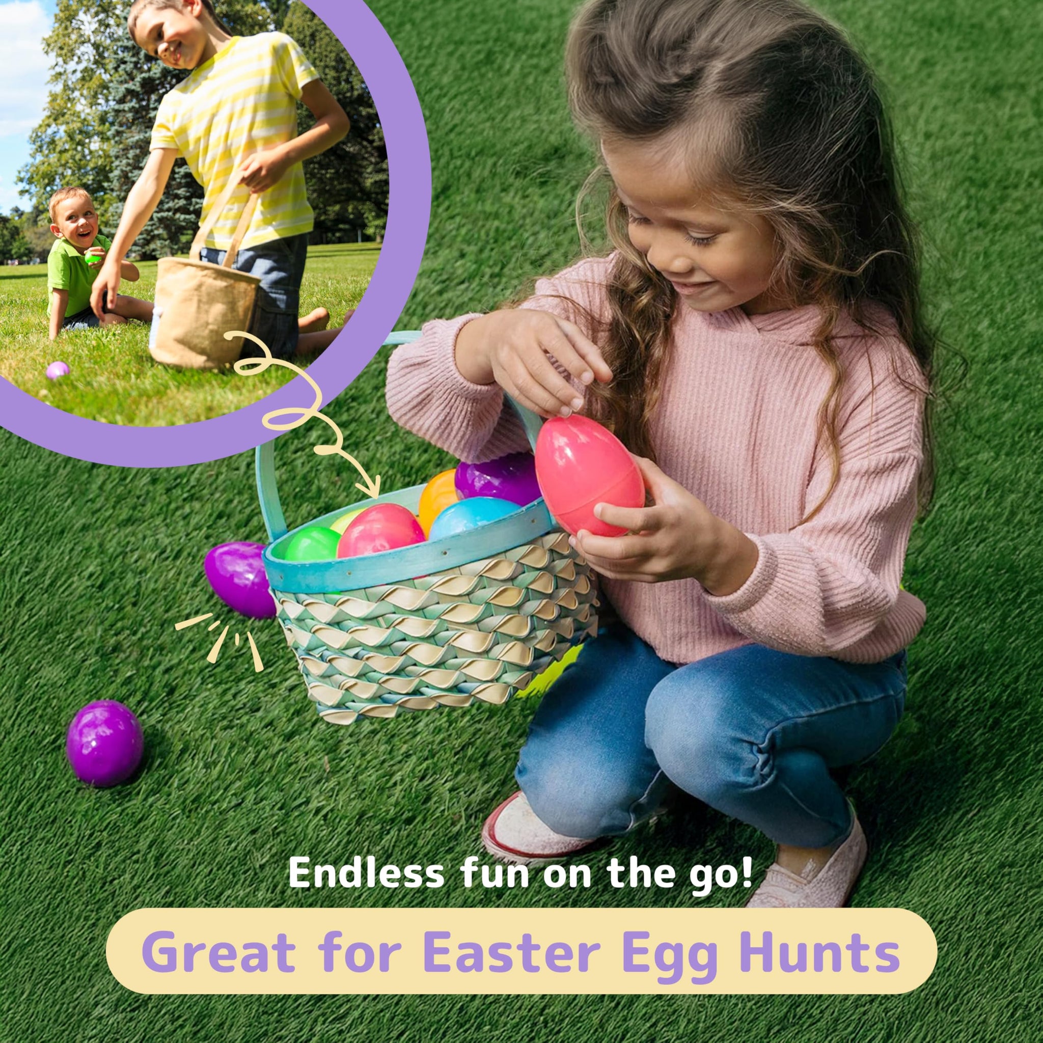 PREXTEX 3.5” Unfilled Easter Eggs, 12 pcs Empty Plastic Eggs Fillable with Candy, Presents for Toy Basket - Easter Decorations, Toy Egg Basket - Boys
