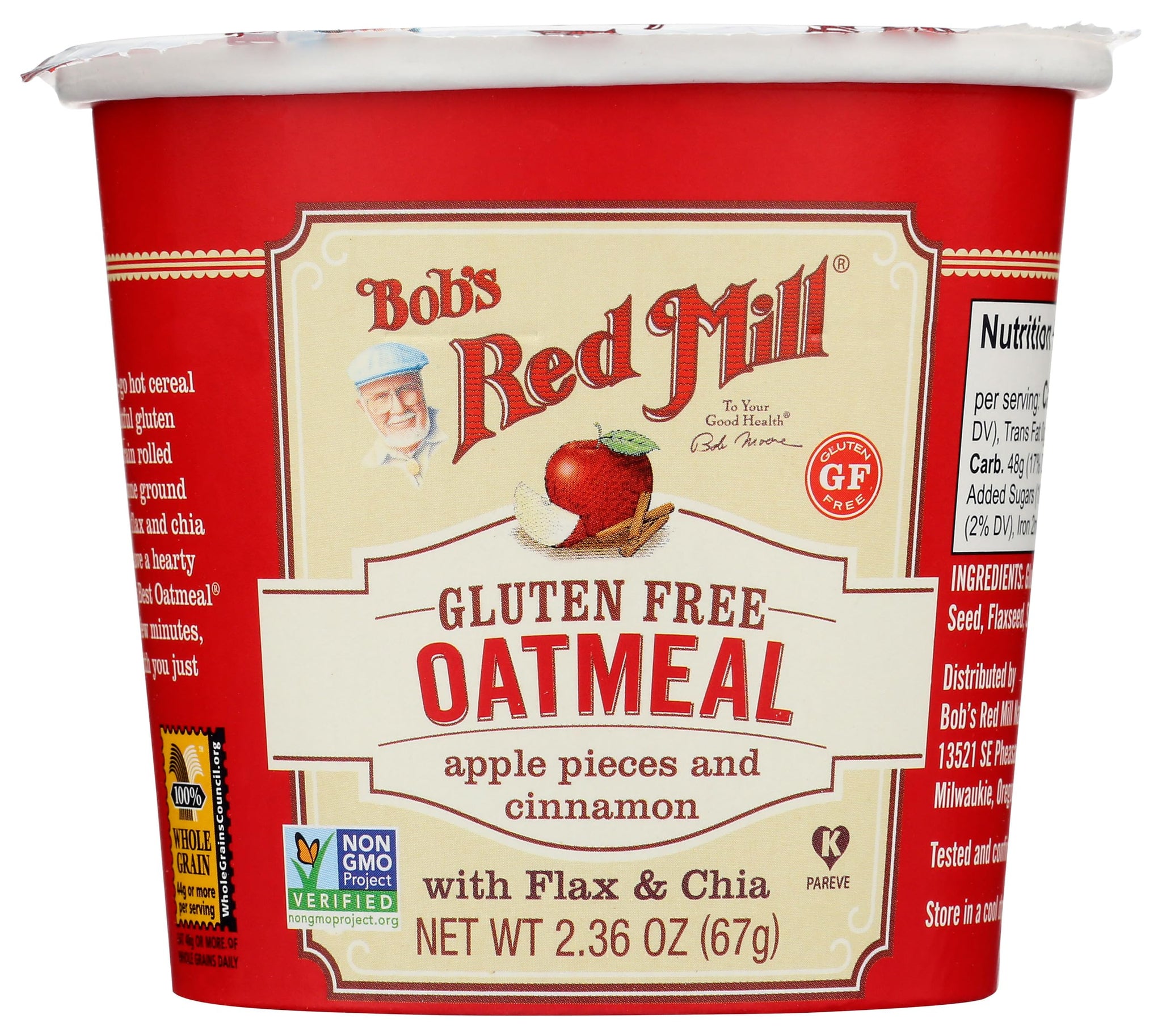 Bob's Red Mill Gluten Free Oatmeal Cup, Apple & Cinnamon (Single)