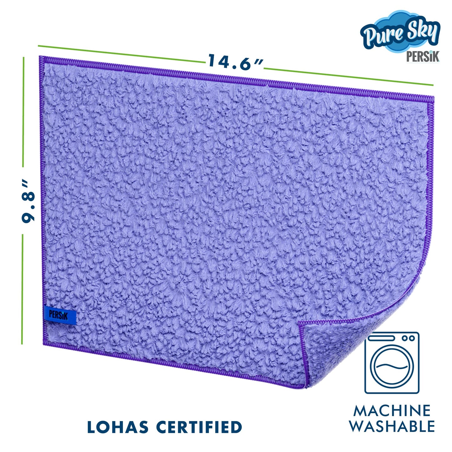 Pure-Sky Magic Deep Clean Cleaning Cloth - JUST ADD Water No Detergents Needed - Multipurpose Ultra Microfiber Cloth - Stick-Attachable for Mop, or as