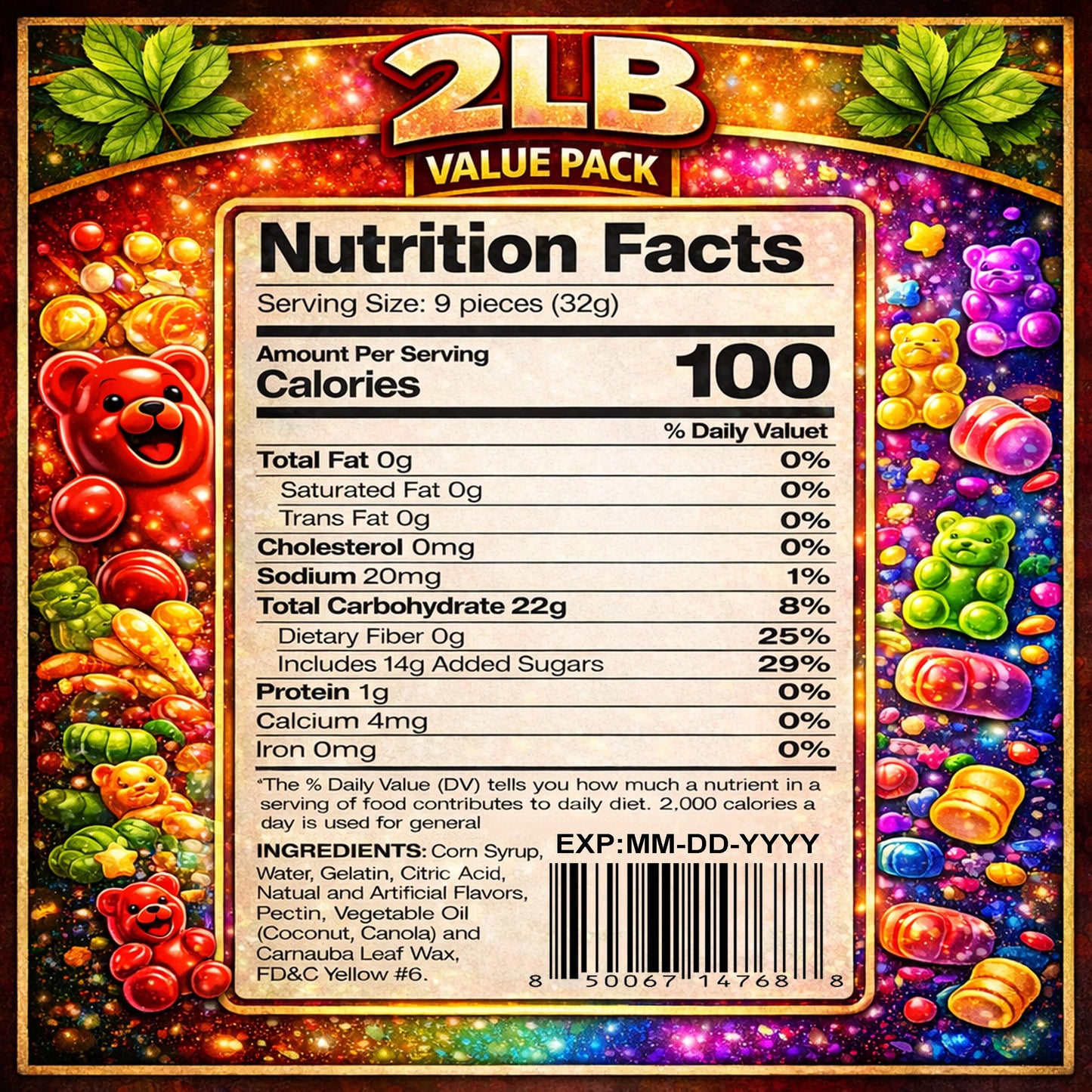 Gummy Bears Candy | Bulk 2 LB Value Pack | Assorted Fruity Gummy Bears | Soft, Chewy & Fresh Candy | Perfect for Parties, Movie Nights, Events, Candy