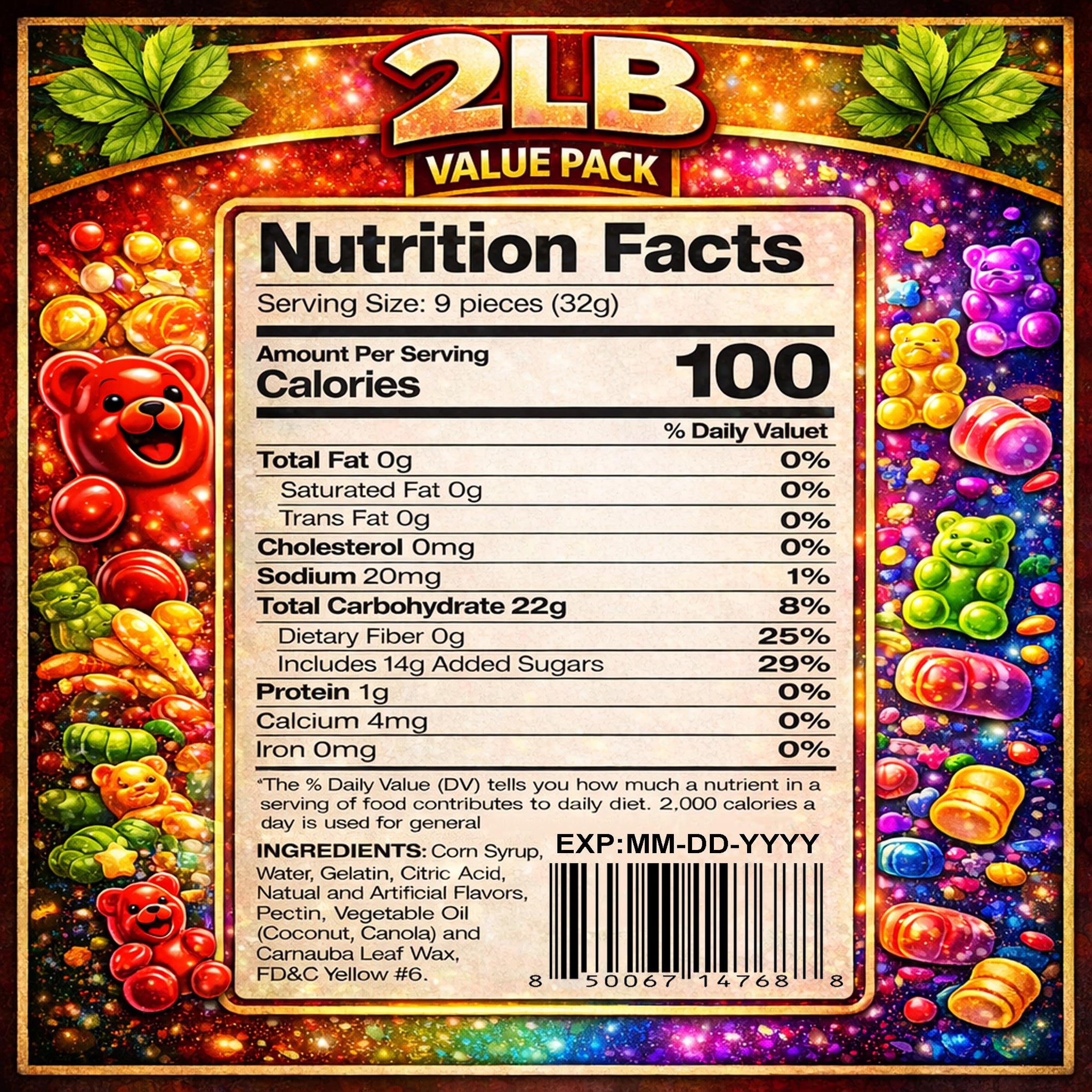 Gummy Bears Candy | Bulk 2 LB Value Pack | Assorted Fruity Gummy Bears | Soft, Chewy & Fresh Candy | Perfect for Parties, Movie Nights, Events, Candy