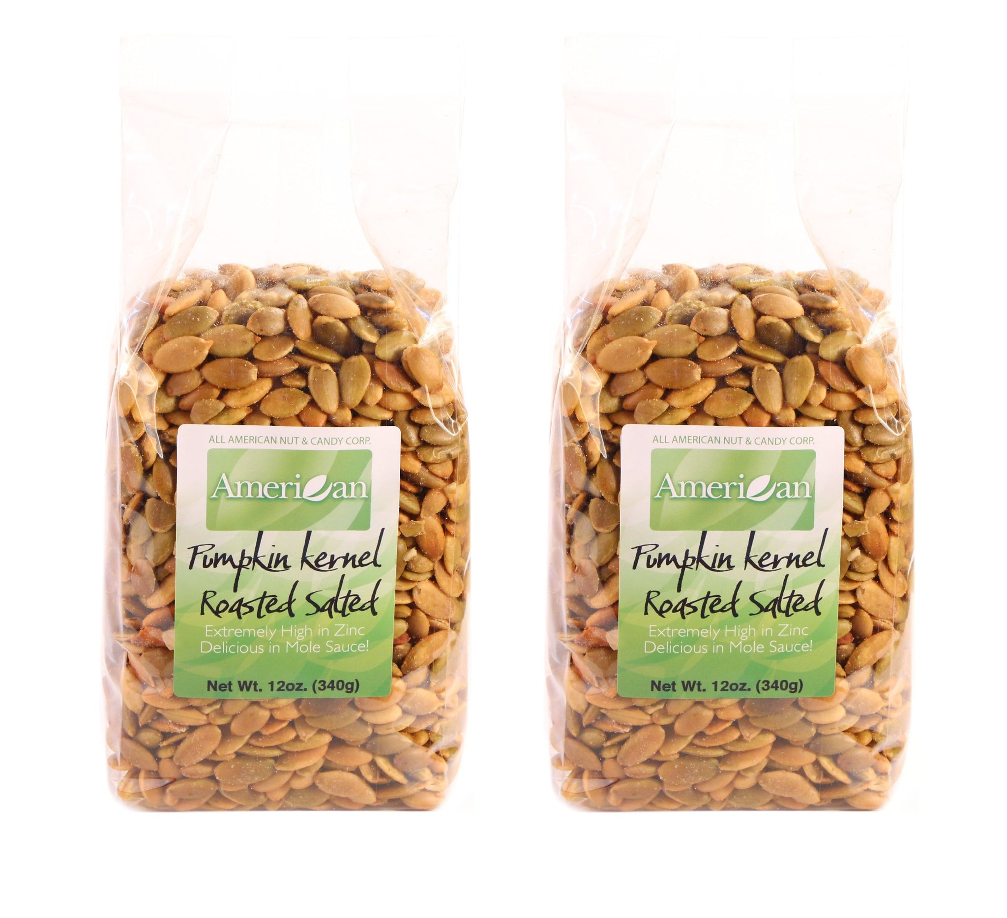 (Two) 12oz Gourmet Style Bags of Roasted Salted Pumpkin Seeds [24oz. / 1½ lb.]