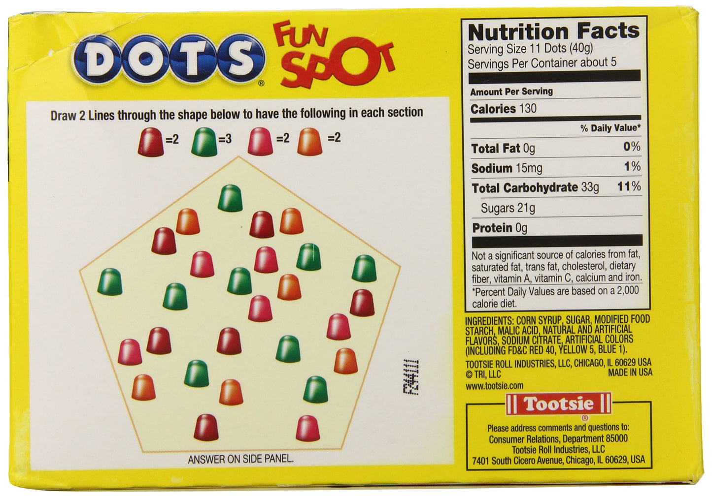 Tootsie Dots Assorted Flavors, 7.5oz Theater Box