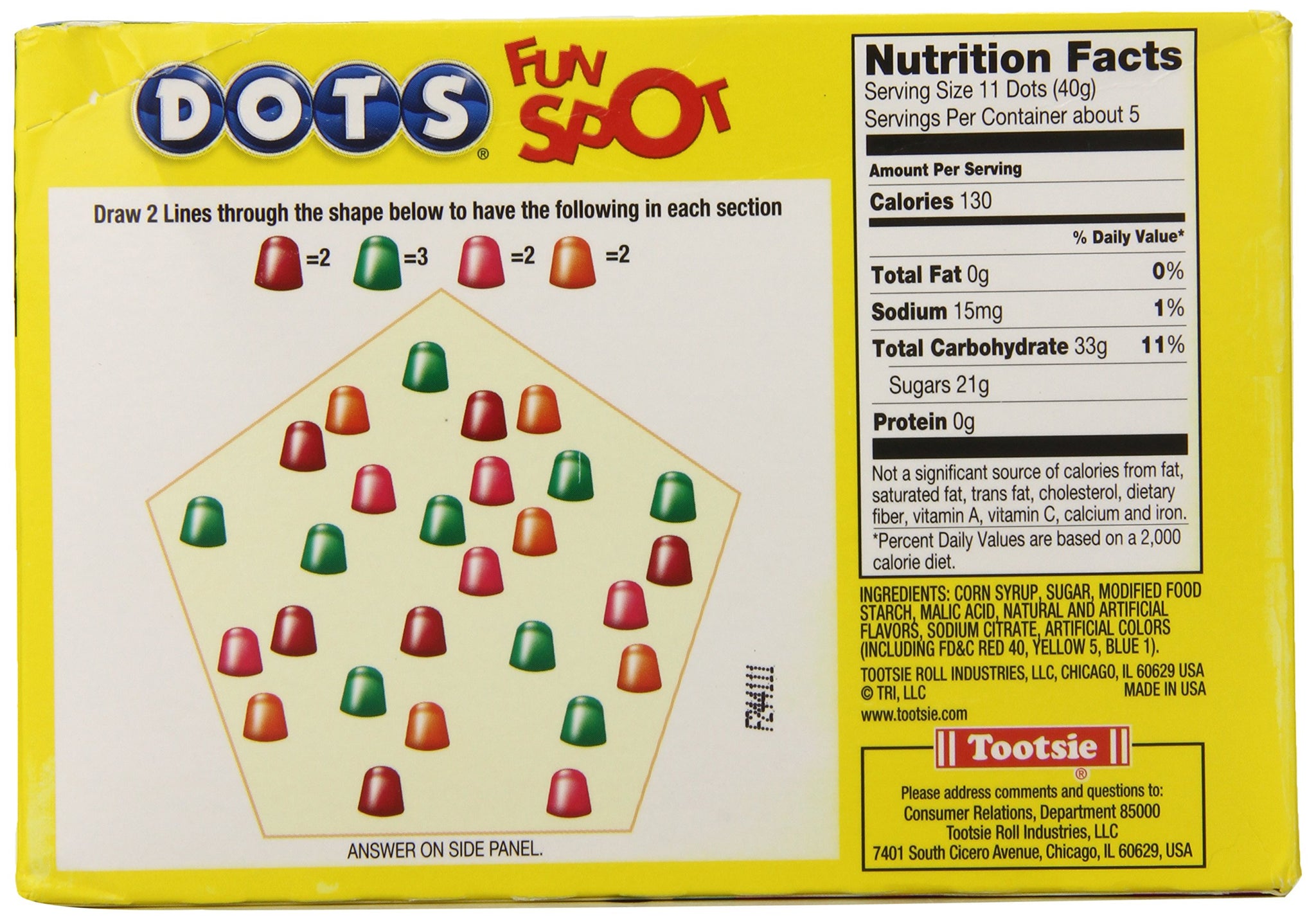 Tootsie Dots Assorted Flavors, 7.5oz Theater Box