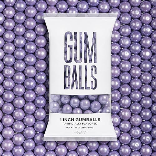 Candy Envy - Shimmer Lavender Gumballs - 1 Inch - Approximately 113 Gumballs Per 2 lb Bag - Bulk Lavender Candy - North American Made & Kosher