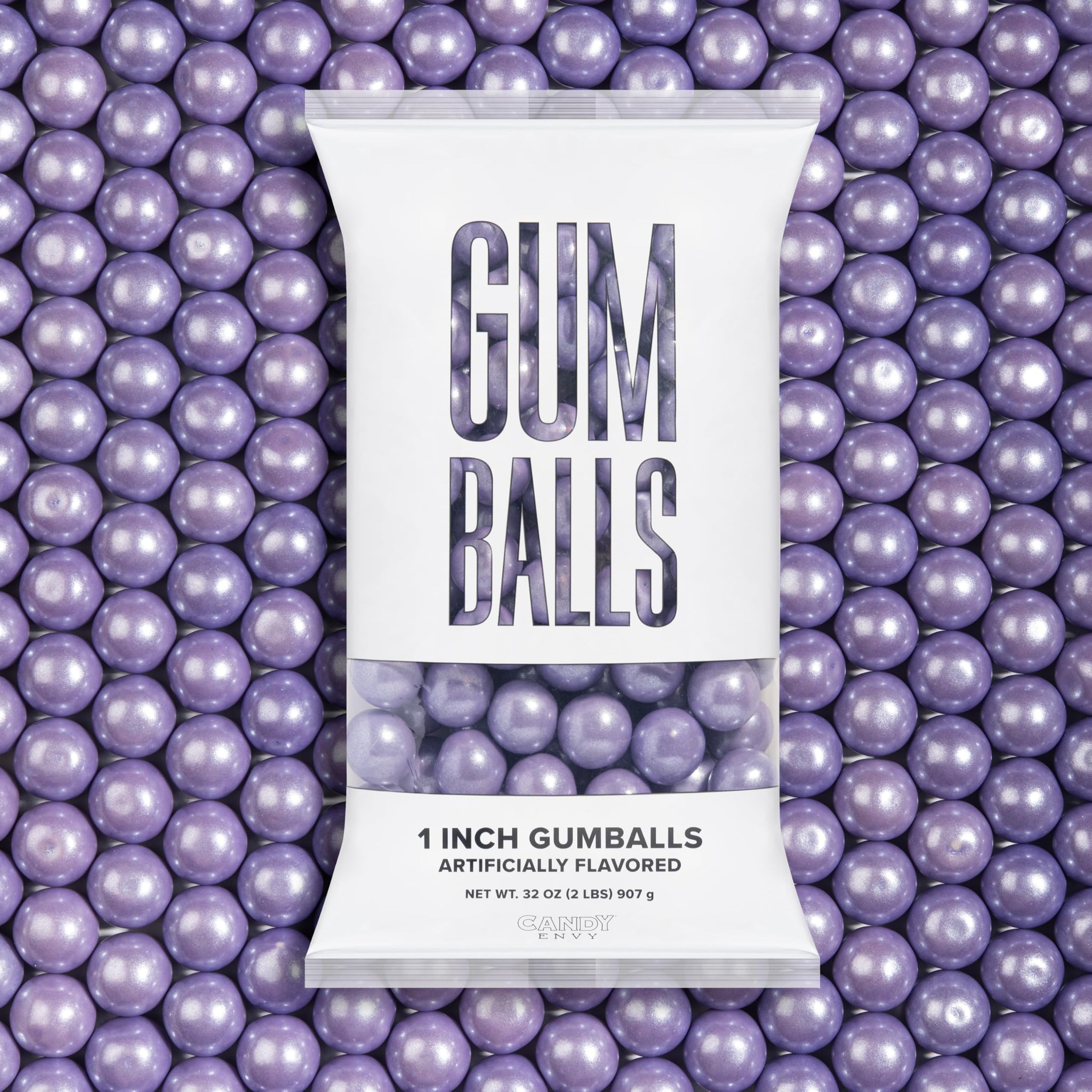 Candy Envy - Shimmer Lavender Gumballs - 1 Inch - Approximately 113 Gumballs Per 2 lb Bag - Bulk Lavender Candy - North American Made & Kosher