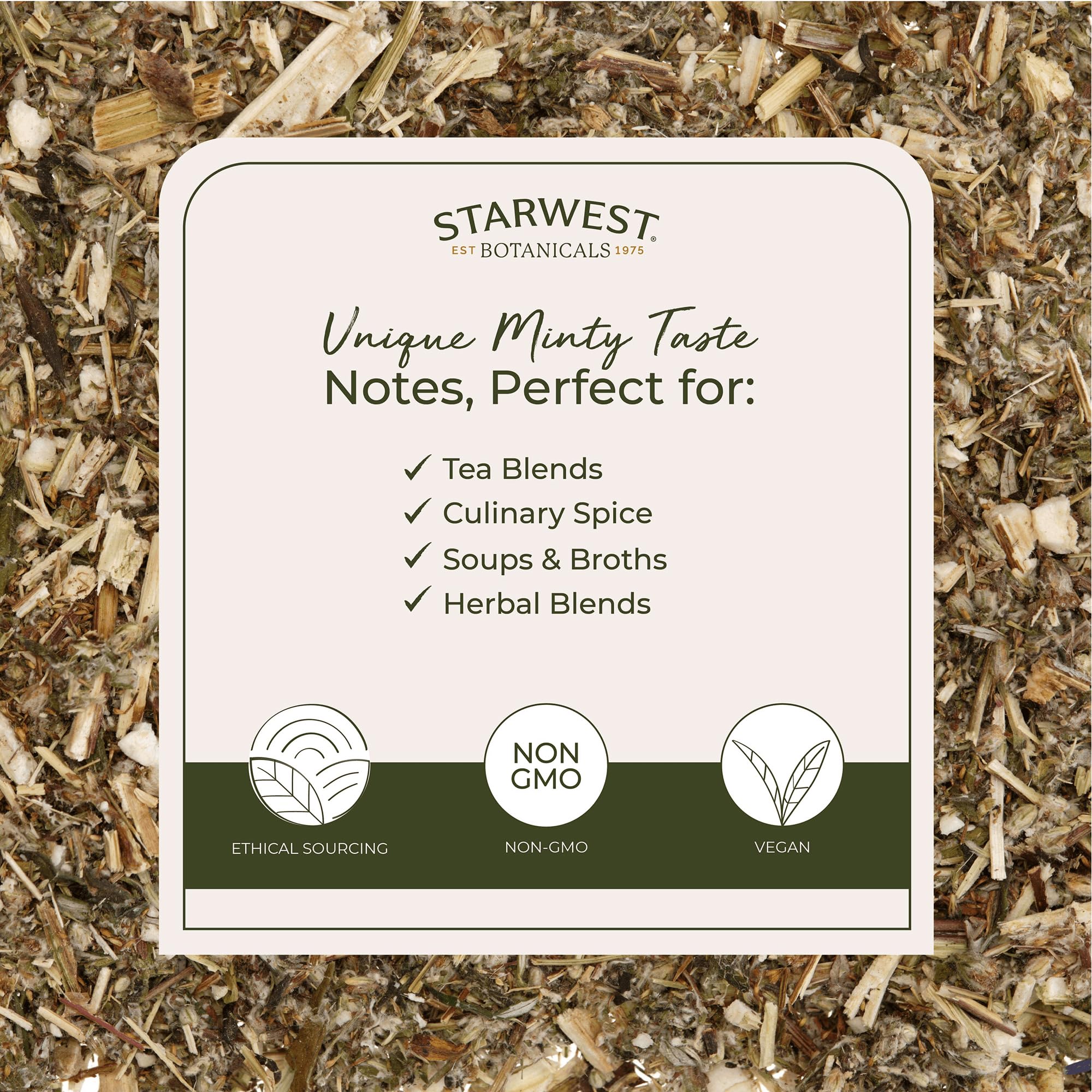 Starwest Botanicals Organic Mugwort Herb - Dried Loose Leaf Herb for Tea & Culinary Use, Cut & Sifted, Certified Kosher, Non-GMO - Bulk 1 lb Bag