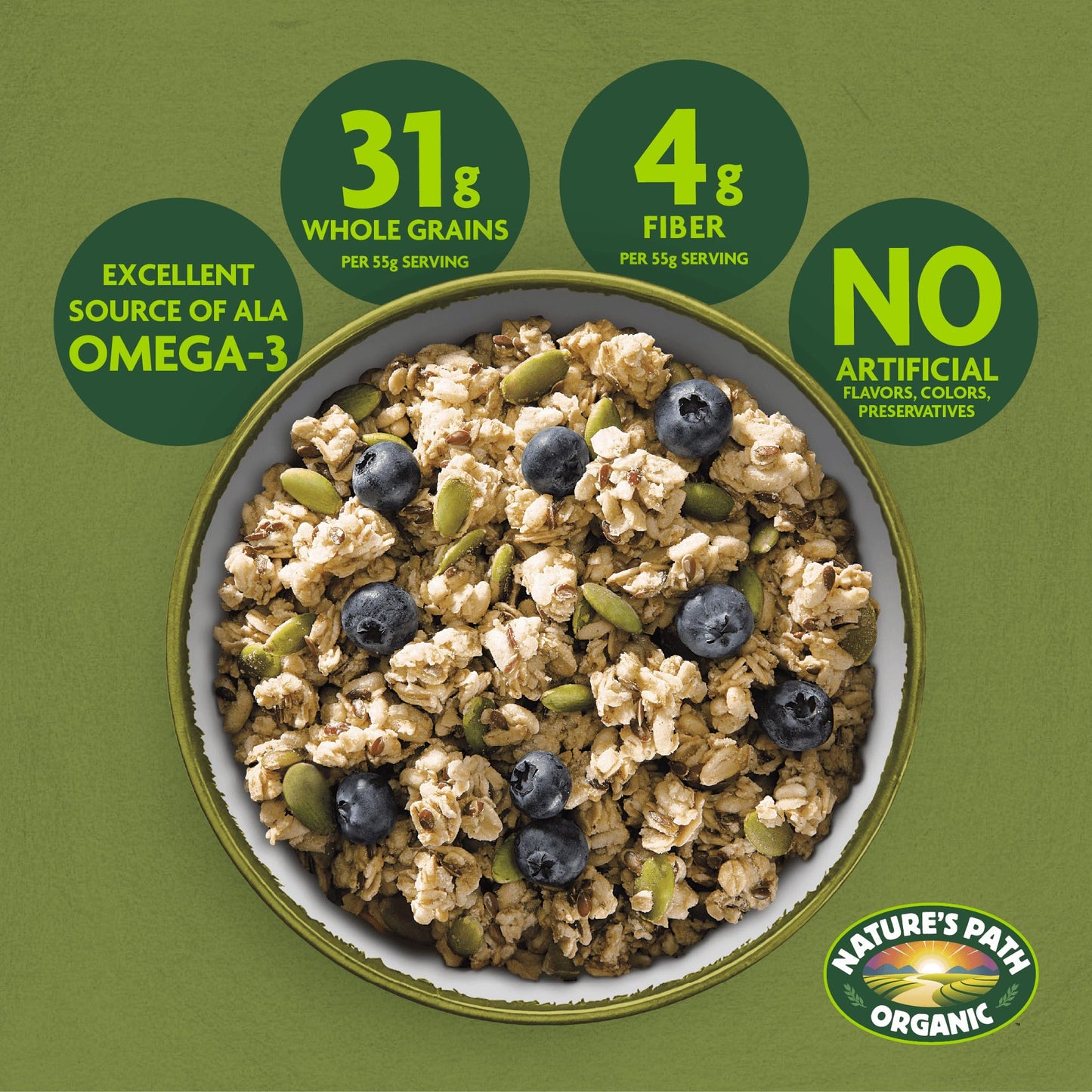 Nature's Path Organic Pumpkin Seed + Flax Granola, 25 lb (Pack of 1), Non-GMO