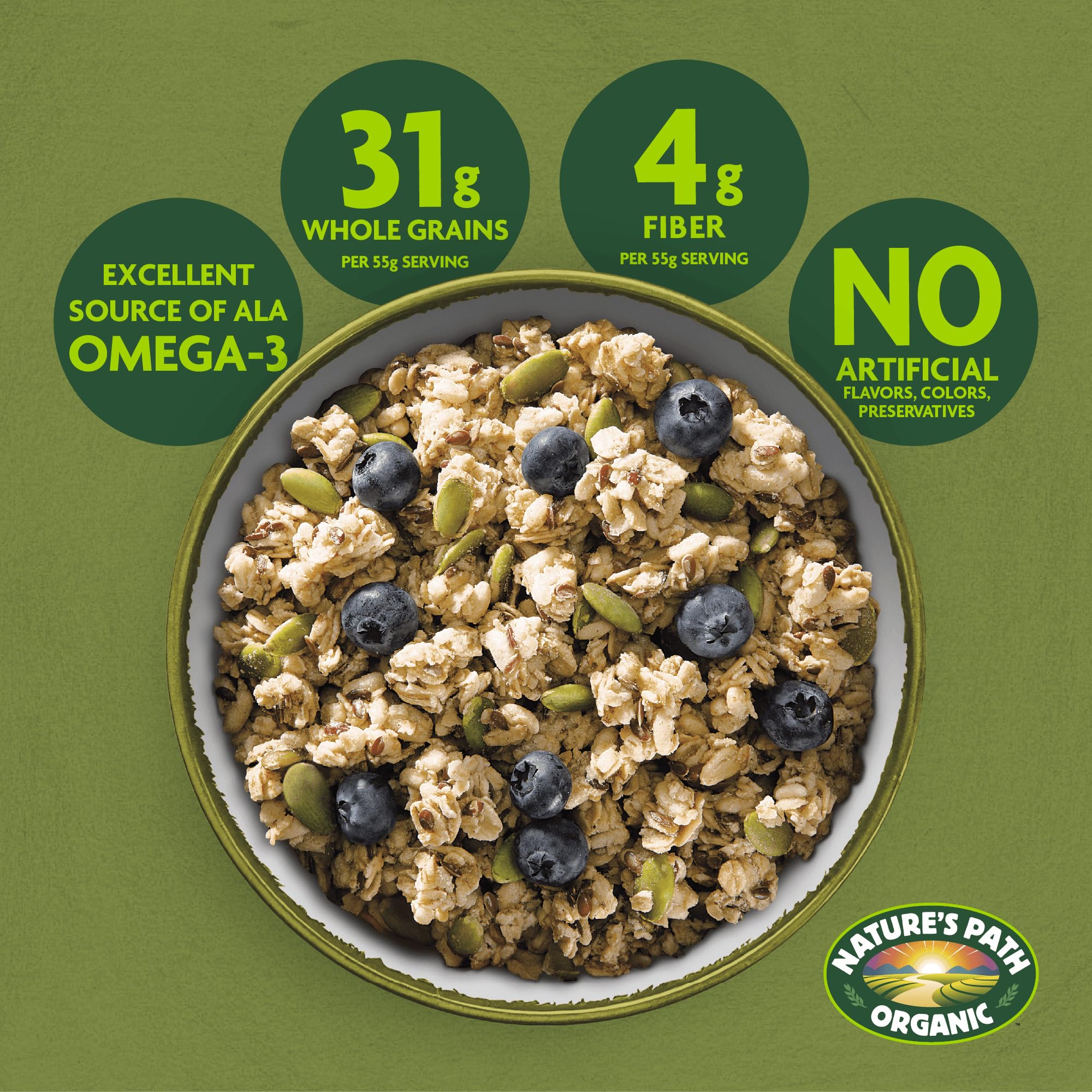 Nature's Path Organic Pumpkin Seed + Flax Granola, 25 lb (Pack of 1), Non-GMO