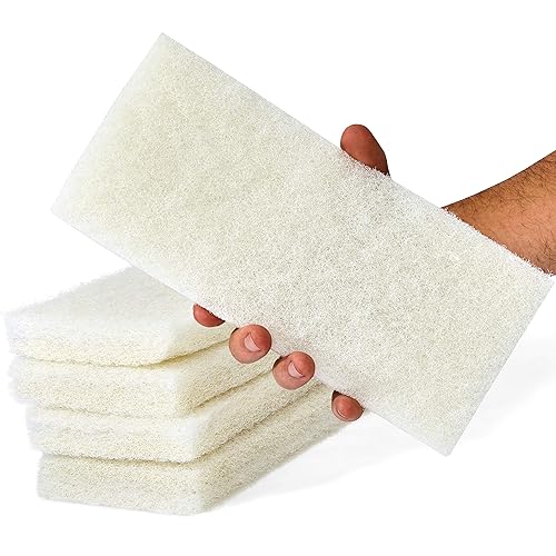 Non-Scratch, Super Long-Lasting Scrubbing Pad 5 pk, 10x4.5in. Best Reusable Multipurpose Scouring Sponge for Home Surfaces. Perfect Pro Grade