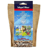 Island Blue 100% Jamaica Blue Mountain Fresh Roasted & Ground Coffee Medium Roast Gourmet Coffee Ground Vacuum Packed in a Burlap Bag, 8 oz
