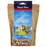 Island Blue 100% Jamaica Blue Mountain Fresh Roasted & Ground Coffee Medium Roast Gourmet Coffee Ground Vacuum Packed in a Burlap Bag, 8 oz