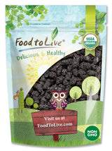 Food to Live Organic Dried Black Mulberries, 8 Ounces - Non-GMO, Raw Fruit, Unsulfured, Unsweetened, Vegan, Mulberry in Bulk. Great for Snacking