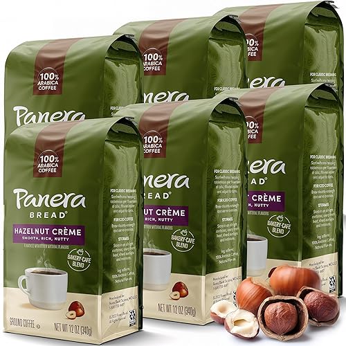 Panera Hazelnut Crème Ground Coffee - Light Roast 100% Arabica for Smooth Morning Brewing - Restaurant-Quality Flavored Coffee, Kosher Certified, 12oz
