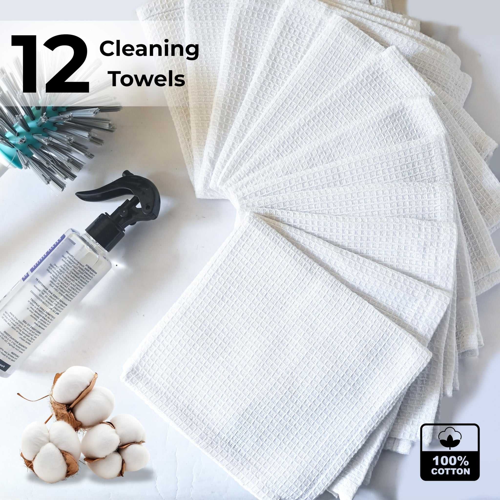 White Cotton Cleaning Rags For Housekeeping - Trapos Paños De Limpieza Reutilizables - Kitchen Bar Shop Towel Dish Mop Wash Cloth For House Dust