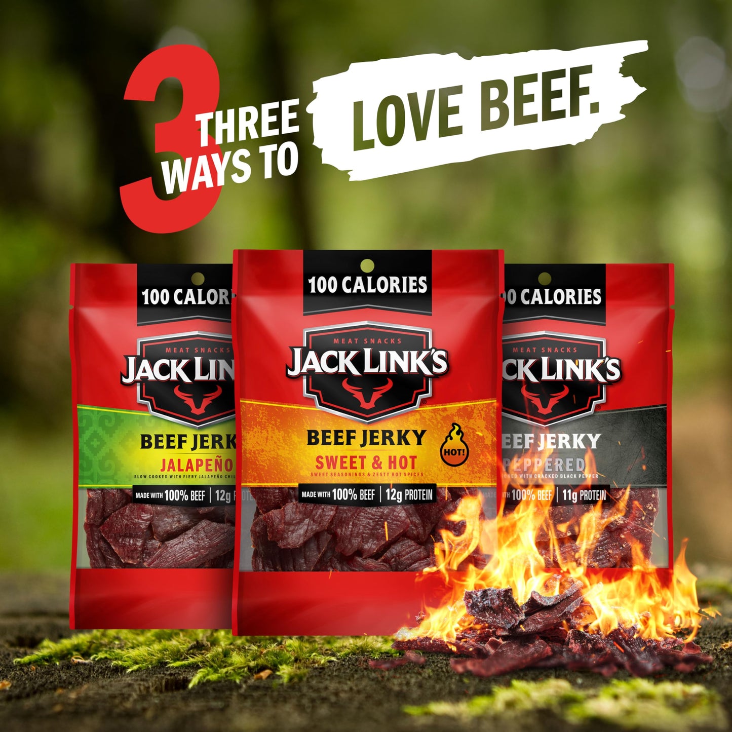Jack Link's Beef Jerky Bold Variety Pack - Includes Sweet & Hot, Jalapeno and Peppered Jerky, Bulk Protein Snack Pack, Good Source of Protein, Meat