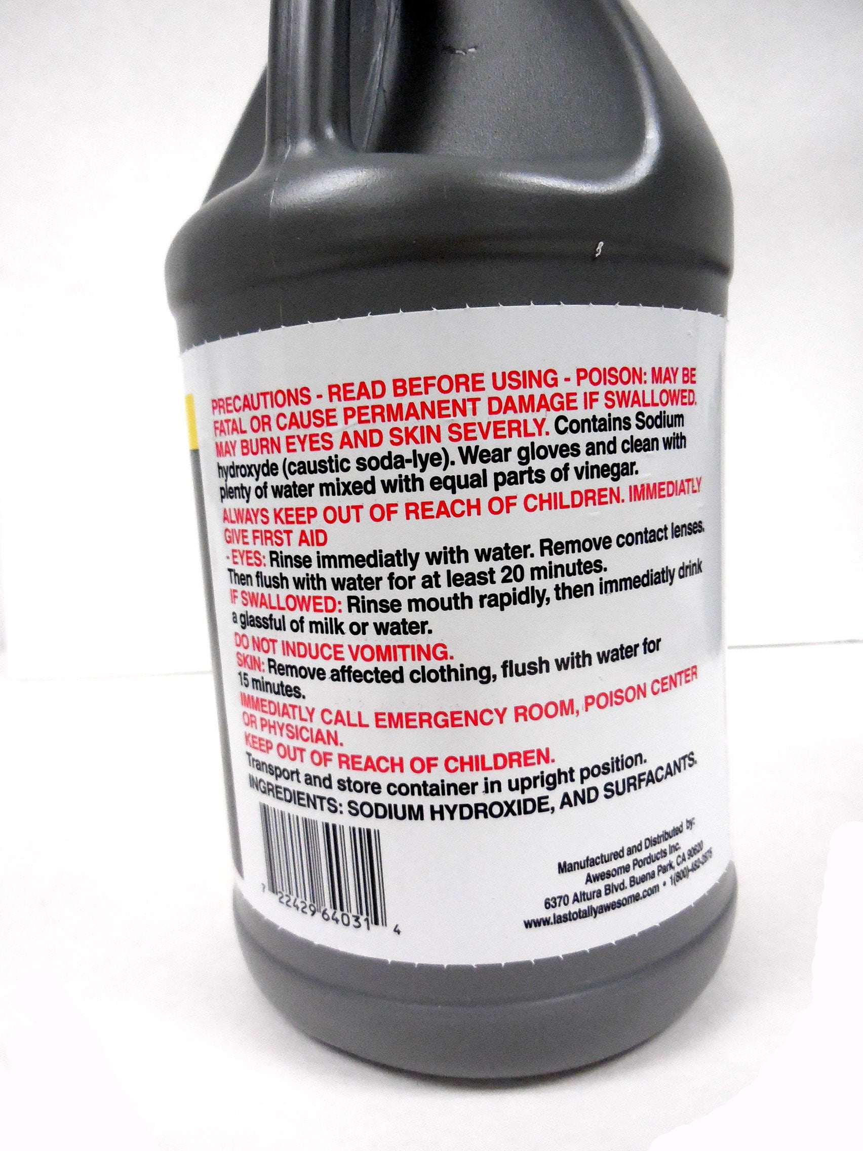 La's Totally Awesome Drain Opener & Cleaner Dissolves Hair & Grease Clogged 64 oz - 1 bottle U.S. Made