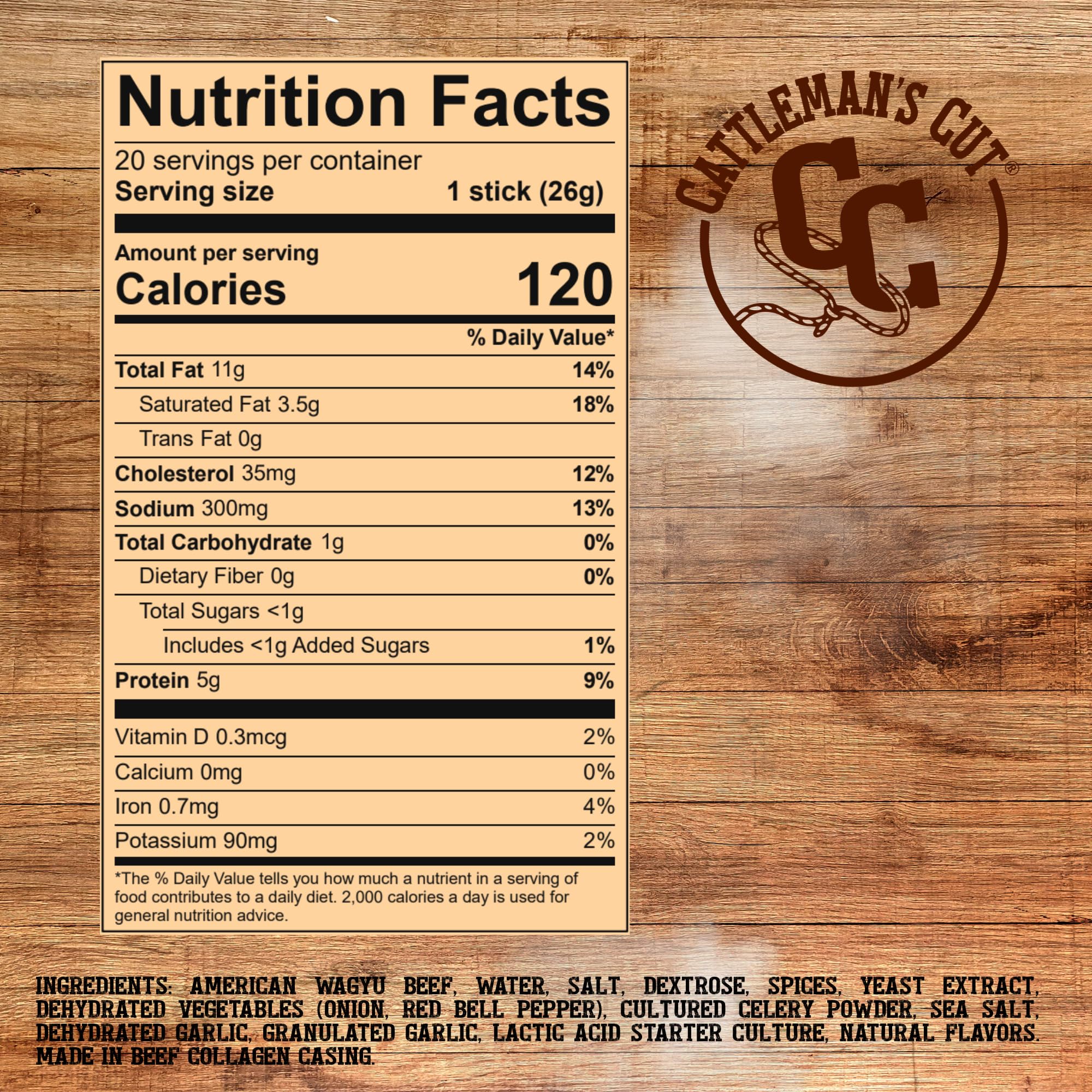 Cattleman's Cut American Wagyu Beef Sticks, Premium Bulk Protein Snacks, Keto Friendly, Gluten Free, Carnivore Travel Snack, Individually Wrapped 0.9