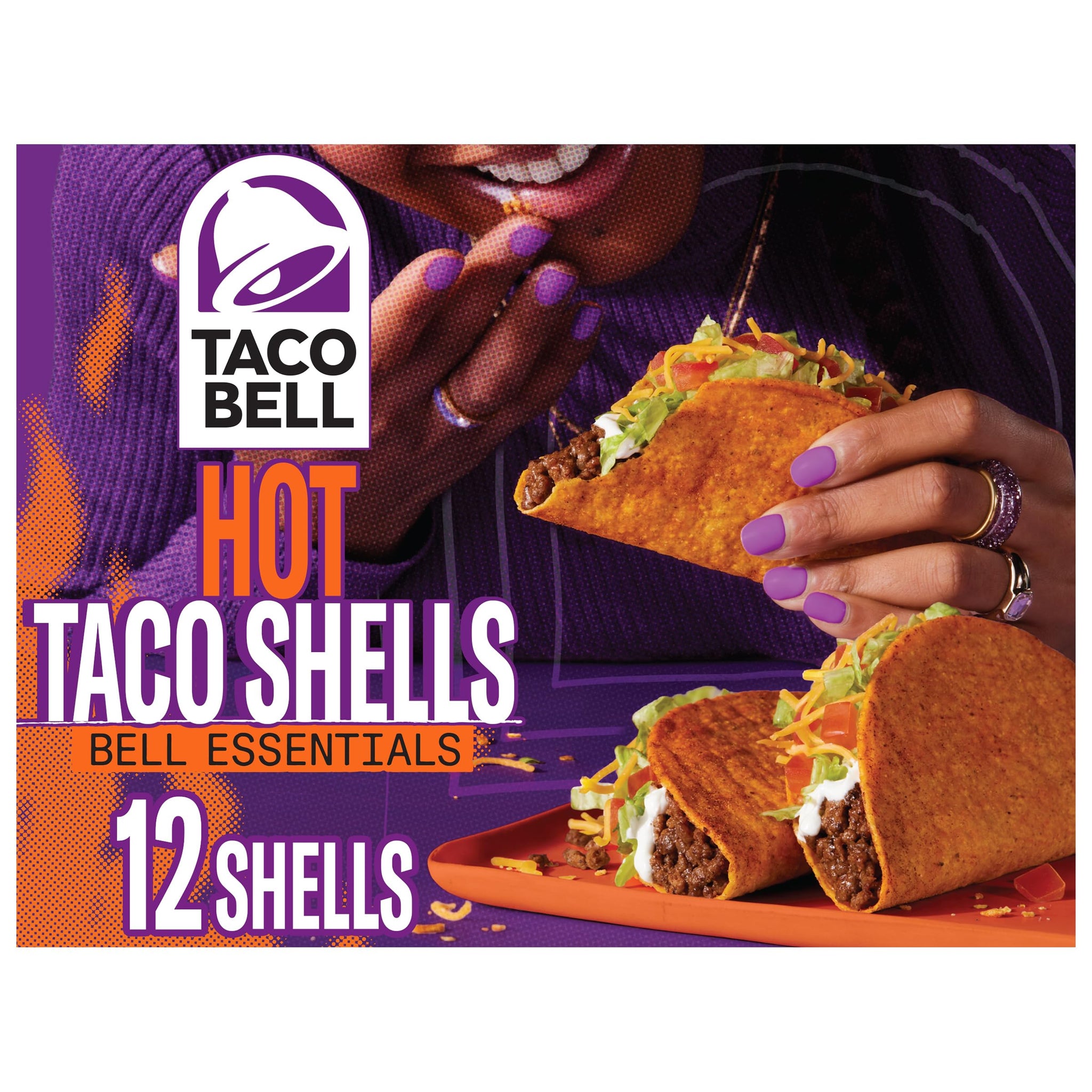 Taco Bell Hot Seasoned Flavor Crunchy Taco Shells, 12 ct, 4.8 oz Box