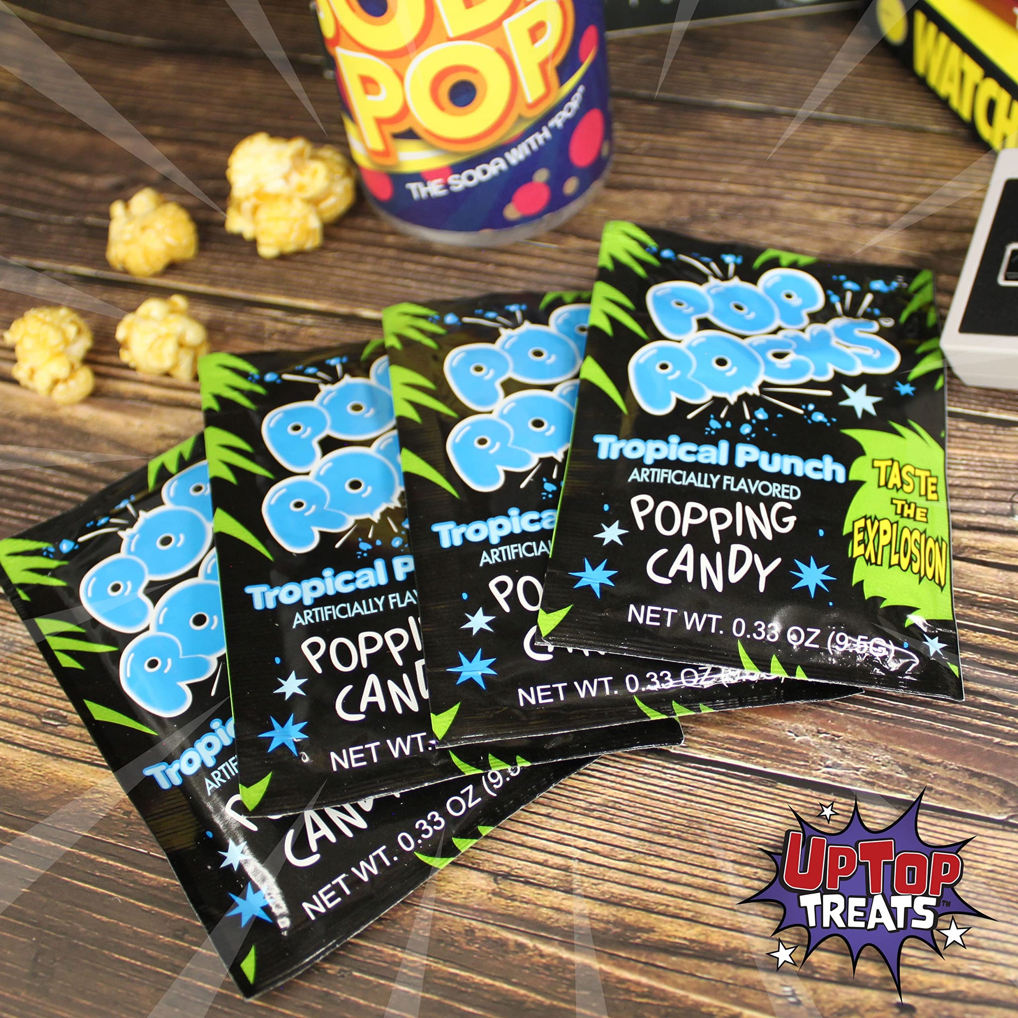 UpTop Treats Tropical Punch POP ROCKS Candy | Includes 4 Individual Packs of Tropical Punch Flavored Mini Rock Popping Candies 4.0 Count