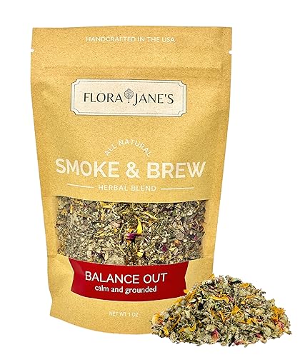 Flora Jane's Smoke & Brew - Balance Out Blend for Mental Support and Relaxation - Herbal Blend, Tea, and Bath Soak - Organic and Wildcrafted