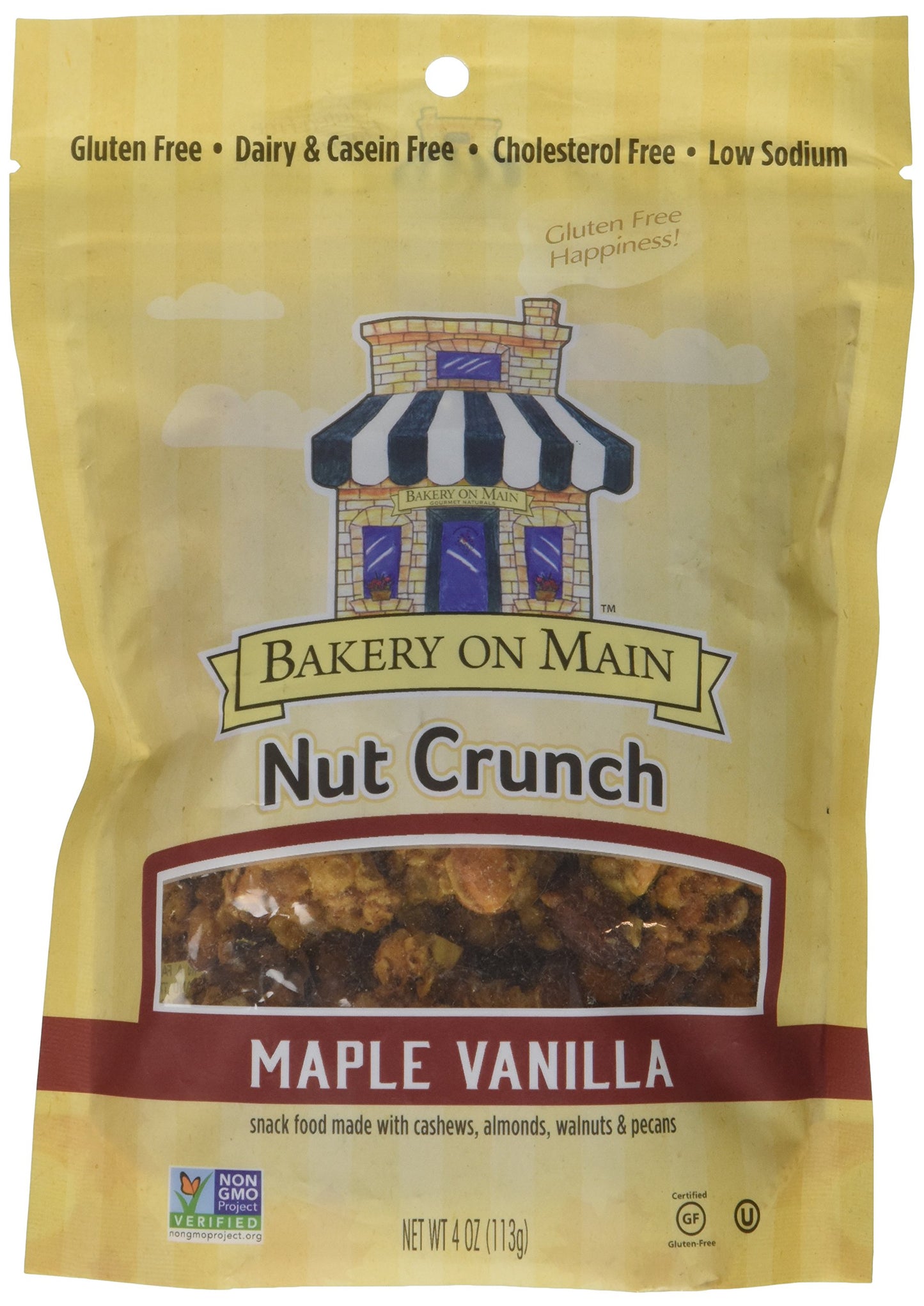Bakery On Main Gluten-Free, Non-GMO Nut Crunch Snack, Maple Vanilla, 4 Ounce (3 Count)