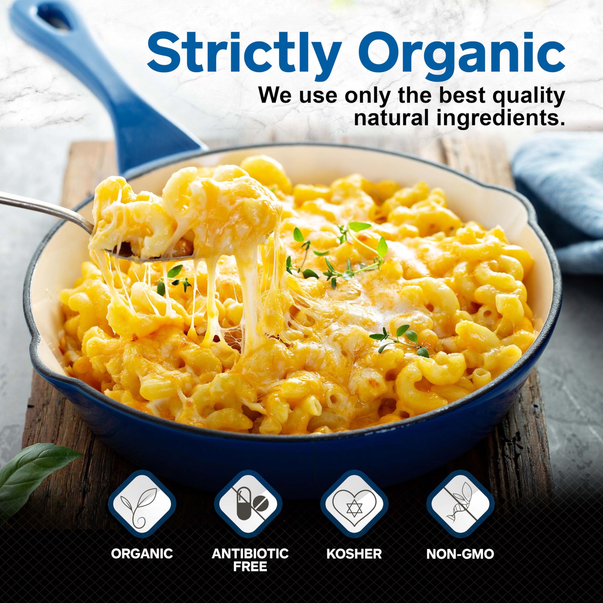 Healthier Comforts Organic White Cheddar Cheese Powder (0.44lb) | Gluten Free, Kosher, Keto-Friendly, Non-GMO, Antibiotic & Hormone Free | Perfect