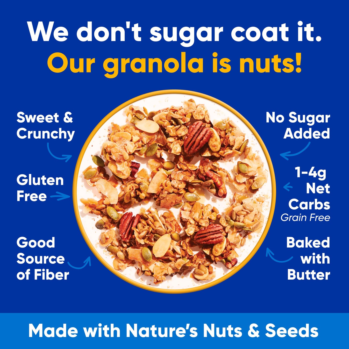 NuTrail Nut Granola, Variety Pack, No Sugar Added, Gluten Free, Grain Free, Keto, Low Carb, Healthy Breakfast Cereal 8 oz. 6 Count