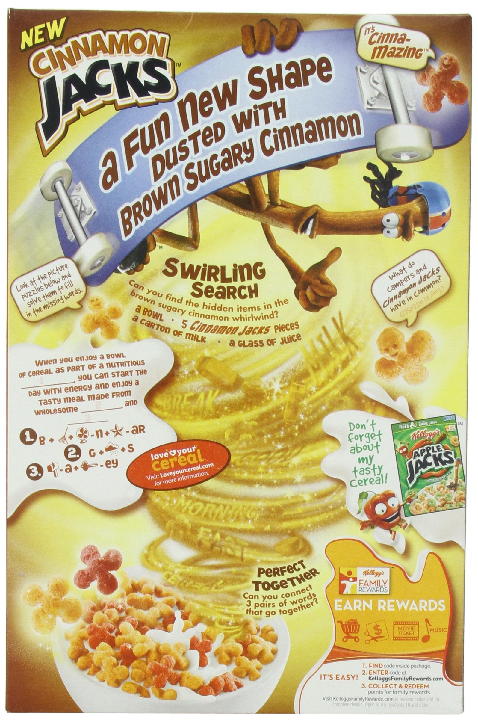 Kellogg's Cinnamon Jacks Cereal, Cinnamon, 10.7 Ounce